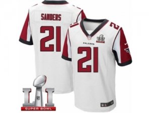 Mens Nike Atlanta Falcons #21 Deion Sanders Elite White Super Bowl LI 51 NFL Jersey