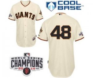 2014 World series champions mlb jerseys san francisco giants #48 sandoval cream