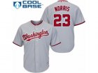 Mens Majestic Washington Nationals #23 Derek Norris Replica Grey Road Cool Base MLB Jersey