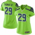 Womens Nike Seattle Seahawks #29 Earl Thomas III Green Stitched NFL Limited Rush Jersey