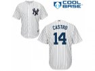 Mens Majestic New York Yankees #14 Starlin Castro Replica White Home MLB Jersey