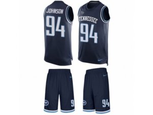 Nike Tennessee Titans #94 Austin Johnson Limited Navy Blue Tank Top Suit NFL Jersey
