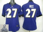 2013 Super Bowl XLVII Women NEW NFL Baltimore Ravens 27 Rice purple women new