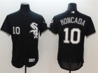White Sox #10 Yoan Moncada Black Flexbase Jersey