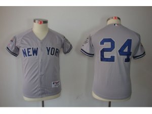 Youth New York Yankees #24 Robinson Can Grey jerseys(2009 Logo WS 09 Champions Pat)