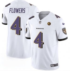 Men\'s Baltimore Ravens #4 Zay Flowers White 2023 F.U.S.E. John Madden Vapor Limited Football Stitched Jersey