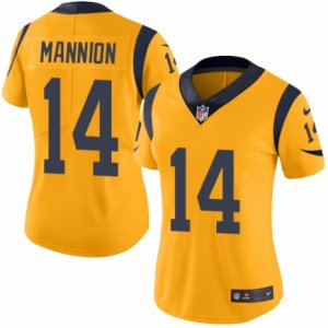 Women\'s Nike Los Angeles Rams #14 Sean Mannion Limited Gold Rush NFL Jersey