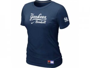 Women New York Yankees Nike D.Blue Short Sleeve Practice T-Shirt