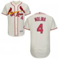 2016 Men St. Louis Cardinals #4 Yadier Molina Majestic Cream Flexbase Authentic Collection player Jersey