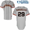 Mens Majestic San Francisco Giants #29 Jeff Samardzija Replica Grey Road Cool Base MLB Jersey