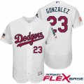 Men Los Angeles Dodgers #23 Adrian Gonzalez White Stars & Stripes 2016 Independence Day Flex Base Jersey