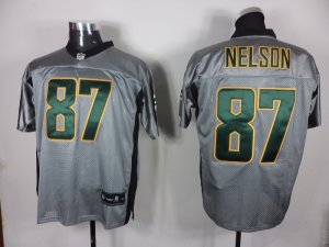 Green Bay Packers #87 Jordy Nelson gray shadow