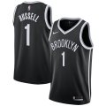 Nets #1 D'Angelo Russell Black Nike Swingman Jersey