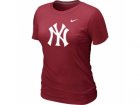 Women MLB New York Yankees Heathered Red Nike Blended T-Shirt