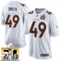 Nike Denver Broncos #49 Dennis Smith White Super Bowl 50 Men Stitched NFL Game Event Jersey