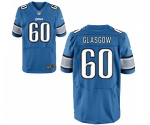 Men\'s Nike Detroit Lions #60 Graham Glasgow Elite Light Blue Team Color NFL Jersey