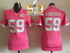 Women Nike Panthers #59 Luke Kuechly Pink Super Bowl 50 Stitched Bubble Gum Jersey