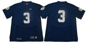 Notre Dame Fighting Irish #3 Blue Under Armour College Football Jersey