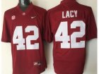 NCAA Alabama Crimson Tide #42 Eddie Lacy white 2016 National Championship Stitched Jersey