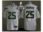 2015 Super Bowl XLIX Nike NFL Seattle Seahawks #25 Richard Sherman white Jerseys(Elite)