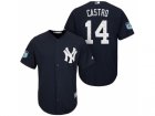 Mens New York Yankees #14 Starlin Castro 2017 Spring Training Cool Base Stitched MLB Jersey