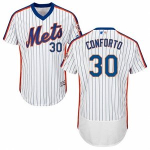 Men\'s Majestic New York Mets #30 Michael Conforto White Royal Flexbase Authentic Collection MLB Jersey