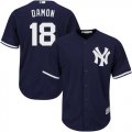 Men's Majestic New York Yankees #18 Johnny Damon Replica Navy Blue Alternate MLB Jersey