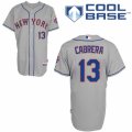 Mens Majestic New York Mets #13 Asdrubal Cabrera Replica Grey Road Cool Base MLB Jersey