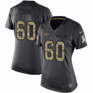 Women\'s Nike Jacksonville Jaguars #60 A. J. Cann Limited Black 2016 Salute to Service NFL Jersey