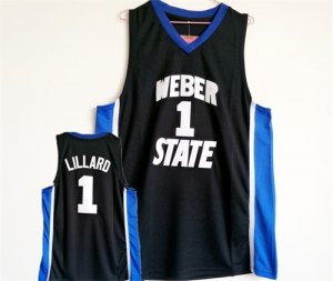 Weber State # 1 Damian Lillard Black College Basketball Jersey