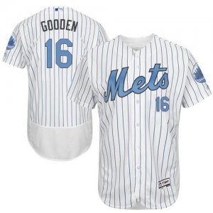 New York Mets #16 Dwight Gooden White(Blue Strip) Flexbase Authentic Collection 2016 Fathers Day Stitched Baseball Jersey