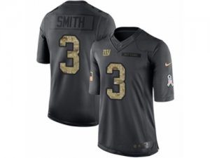 Mens Nike New York Giants #3 Geno Smith Limited Black 2016 Salute to Service NFL Jersey