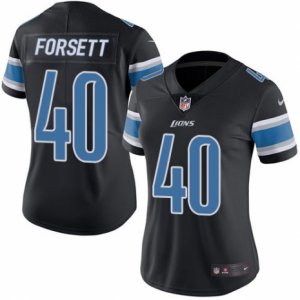 Women\'s Nike Detroit Lions #40 Justin Forsett Limited Black Rush NFL Jersey