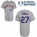 Men's Majestic New York Mets #27 Jeurys Familia Authentic Grey Road Cool Base MLB Jersey