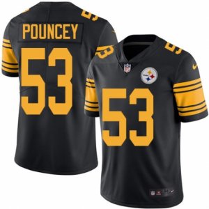 Men Nike Pittsburgh Steelers #53 Maurkice Pouncey Black Color Rush Limited Jersey