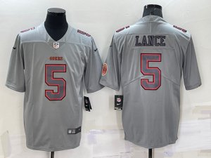 Nike 49ers 5 Trey Lance Gray Atmosphere Fashion Vapor Limited Jersey