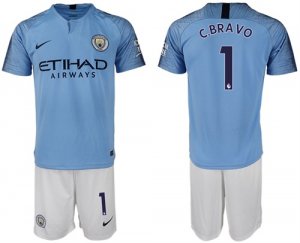 2018-19 Manchester City 1 C.BRAVO Home Soccer Jersey