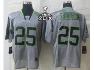 2015 Super Bowl XLIX Nike Seattle Seahawks #25 Sherman Jerseys(Lights Out Grey Elite)