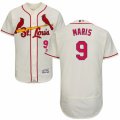 Mens Majestic St. Louis Cardinals #9 Roger Maris Cream Flexbase Authentic Collection MLB Jersey