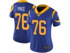 Women Nike Los Angeles Rams #76 Orlando Pace Vapor Untouchable Limited Royal Blue Alternate NFL Jersey
