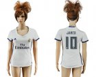 Womens Real Madrid #10 James Home Soccer Club Jersey