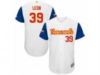Mens Venezuela Baseball Majestic #39 Arcenio Leon White 2017 World Baseball Classic Authentic Team Jersey