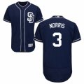 Men's Majestic San Diego Padres #3 Derek Norris Navy Blue Flexbase Authentic Collection MLB Jersey