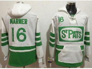 Toronto Maple Leafs #16 Mitchell Marner White Green St. Patricks Day Pullover NHL Hoodie