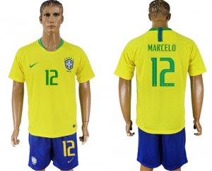 Brazil 12 MARCELO Home 2018 FIFA World Cup Soccer Jersey