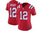 Women Nike New England Patriots #12 Tom Brady Vapor Untouchable Limited Red Alternate NFL Jersey