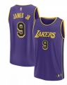 Men Los Angeles Lakers #9 James JR Fanatics White Fast Break purple Jerseys