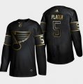 Blues #5 Bob Plager Black Gold Adidas Jersey