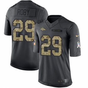 Mens Nike Denver Broncos #29 Bradley Roby Limited Black 2016 Salute to Service NFL Jersey