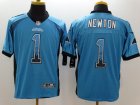 Nike Carolina Panthers #1 Cam Newton blue jerseys(Drift Fashion Elite)